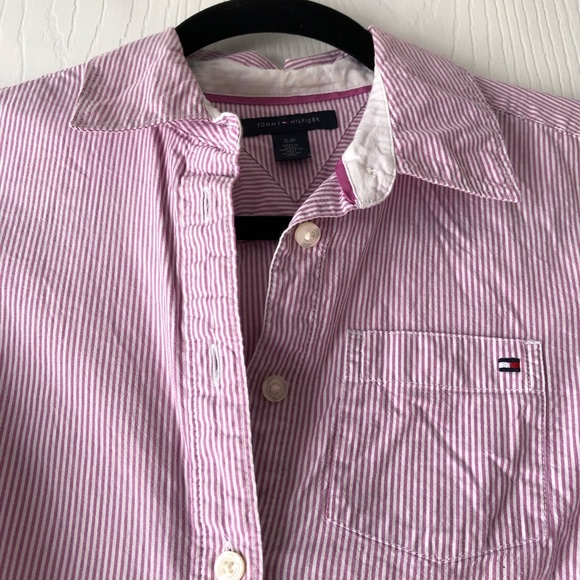 Tommy Hilfiger Pink and White Button Up - Picture 3 of 6